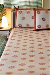 Sootisyahi 'Dreams of Sky' Handblock Printed Cotton Bedsheet