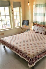 Sootisyahi 'Dreams of Sky' Handblock Printed Cotton Bedsheet