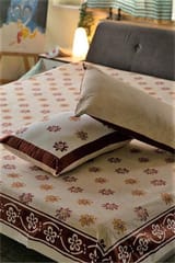 Sootisyahi 'Dreams of Sky' Handblock Printed Cotton Bedsheet
