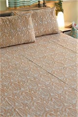 Sootisyahi 'Yellow Delight' Handblock Printed Cotton Bedsheet