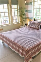 Sootisyahi 'Offensive Orange' Handblock Printed Cotton Bedsheet