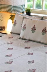 Sootisyahi 'Garden Climbers' Handblock Printed Cotton Bedsheet
