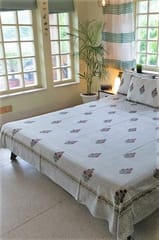 Sootisyahi 'Garden Climbers' Handblock Printed Cotton Bedsheet