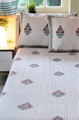 Sootisyahi 'Garden Climbers' Handblock Printed Cotton Bedsheet