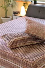 Sootisyahi 'Offensive Orange' Handblock Printed Cotton Bedsheet