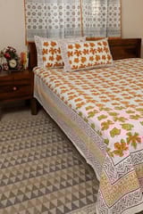 Sootisyahi 'Palaash' Handblock Printed Cotton Bedsheet
