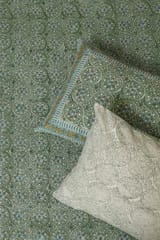 Sootisyahi 'Dream Green' Handblock Printed Cotton Bedsheet