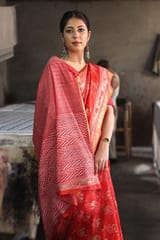 Sootisyahi -Handblock Print Maheshwari Silk Saree