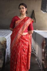 Sootisyahi -Handblock Print Maheshwari Silk Saree