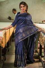 Sootisyahi -Handblock Print Chanderi Silk Saree