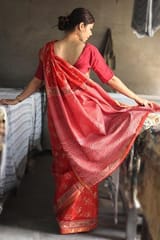 Sootisyahi -Handblock Print Maheshwari Silk Saree