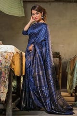 Sootisyahi -Handblock Print Chanderi Silk Saree