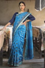 Sootisyahi -Handblock Print Maheshwari Silk Saree