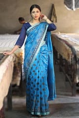 Sootisyahi -Handblock Print Maheshwari Silk Saree