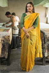 Sootisyahi -Handblock Print Chanderi Silk Saree