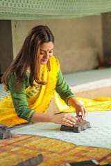 Sootisyahi -Handblock Print Chanderi Silk Saree