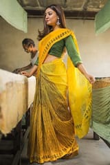 Sootisyahi -Handblock Print Chanderi Silk Saree