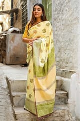 Sootisyahi -"PERSISTENCE" HANDBLOCK PRINT MUL COTTON SAREE
