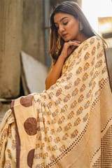 Sootisyahi -"HARVEST" HANDBLOCK PRINT MUL COTTON SAREE