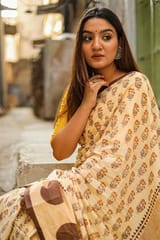 Sootisyahi -"HARVEST" HANDBLOCK PRINT MUL COTTON SAREE