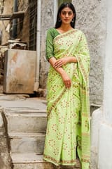 Sootisyahi -"PERSEVERANCE" HANDBLOCK PRINTED MUL COTTON SAREE