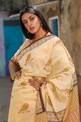 Sootisyahi -"VIRTUOUS" HANDBLOCK PRINT MUL COTTON SAREE