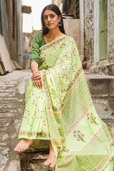 Sootisyahi -"PERSEVERANCE" HANDBLOCK PRINTED MUL COTTON SAREE