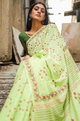 Sootisyahi -"PERSEVERANCE" HANDBLOCK PRINTED MUL COTTON SAREE