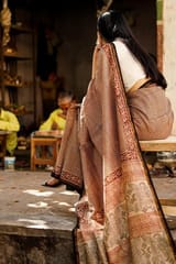 Sootisyahi -"MYSTIC" BAGRU HANDBLOCK PRINT CHANDERI SILK SAREE