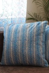 Sootisyahi 'Sky Weed' Handblock Printed Cotton Cushion Cover Set