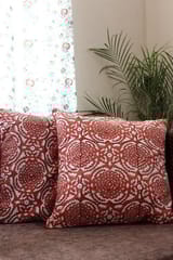 Sootisyahi 'Amaltaas' Handblock Printed Cotton Cushion Cover Set