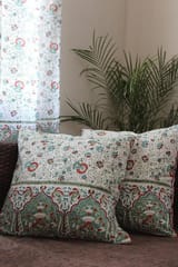 Sootisyahi 'Sada Bahar' Handblock Printed Cotton Cushion Cover Set