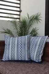 Sootisyahi 'Sacred Patterns' Handblock Printed Cotton Cushion Cover Set
