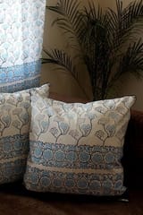 Sootisyahi 'Sosni' Handblock Printed Cotton Cushion Cover Set