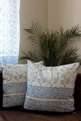 Sootisyahi 'Sosni' Handblock Printed Cotton Cushion Cover Set