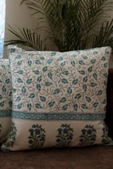 Sootisyahi 'Floral Creepers' Handblock Printed Cotton Cushion Cover Set
