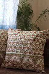 Sootisyahi 'Gul Yas' Handblock Printed Cotton Cushion Cover Set