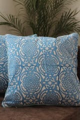 Sootisyahi 'Sky Blossom' Handblock Printed Cotton Cushion Cover Set