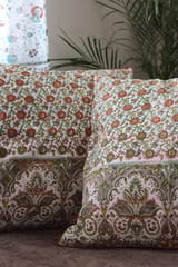 Sootisyahi 'Balsam' Handblock Printed Cotton Cushion Cover Set