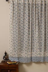 Sootisyahi 'Dancing Bubbles' Handblock Printed Voile Cotton Door and Window Curtain Combo
