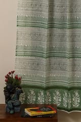 Sootisyahi 'Floral Mosaic' Handblock Printed Voile Cotton Door and Window Curtain Combo