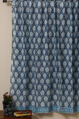 Sootisyahi 'Sky Blossom' Handblock Printed Voile Cotton Door and Window Curtain Combo