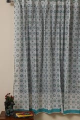 Sootisyahi 'Twinkling Stars' Handblock Printed Voile Cotton Door & Window Curtain Combo