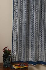 Sootisyahi 'Sacred Patterns' Handblock Printed Voile Cotton Door and Window Curtain Combo