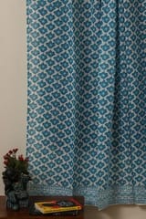 Sootisyahi 'Ambar' Handblock Printed Voile Cotton Door and Window Curtain Combo