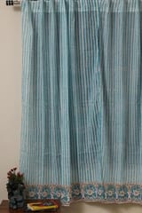 Sootisyahi 'Sky Creeper' Handblock Printed Voile Cotton Door and Window Curtain Combo