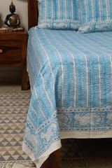 Sootisyahi 'Sky Weed' Handblock Printed Cotton Bedsheet