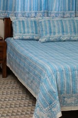 Sootisyahi 'Sky Weed' Handblock Printed Cotton Bedsheet