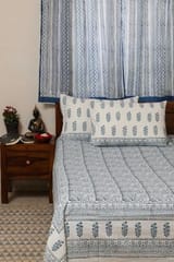 Sootisyahi 'Cuckoo' Handblock Printed Cotton Bedsheet