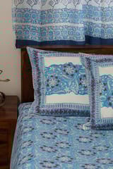 Sootisyahi 'Floral Mesh' Handblock Printed Cotton Bedsheet